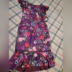 David MEISTER Floral Purple Dress sz.14